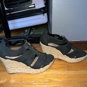 Black Espadrille Wedges